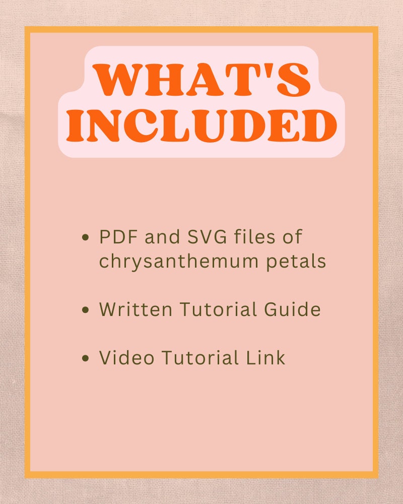Felt Chrysanthemum SVG and PDF Pattern and Tutorial, Digital Download