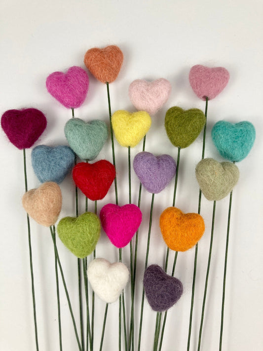 Tiny Felt Heart Pick, Multiple Colors