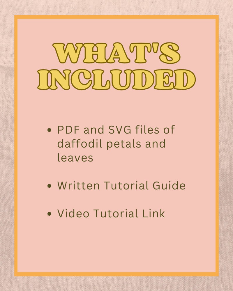 Felt Daffodil SVG and PDF Pattern and Tutorial, Felt Flower Tutorial, Digital Download