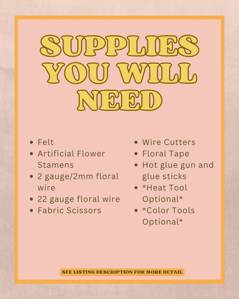 Felt Daffodil SVG and PDF Pattern and Tutorial, Felt Flower Tutorial, Digital Download