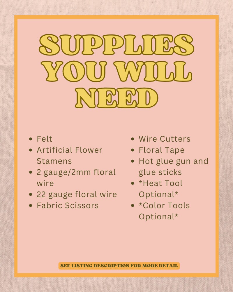 Felt Daffodil Tutorial: SVG & PDF Pattern (Digital Download)