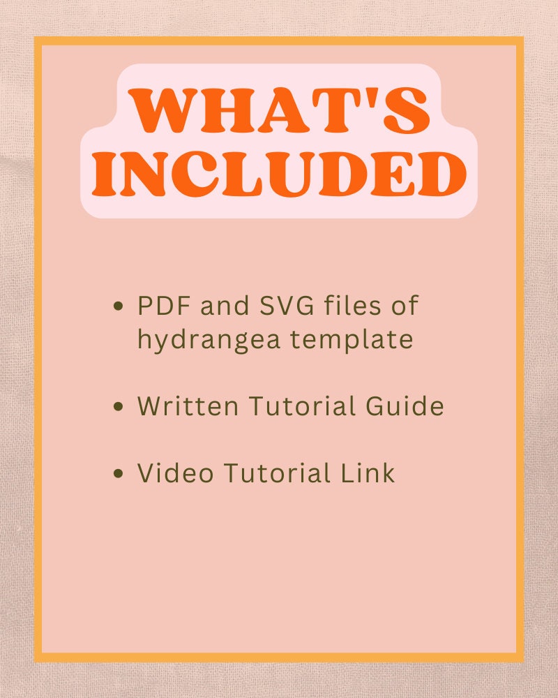 Felt Hydrangea SVG and PDF Pattern and Tutorial, Digital Download