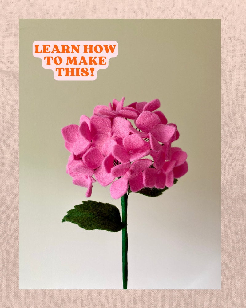Felt Hydrangea SVG and PDF Pattern and Tutorial, Digital Download