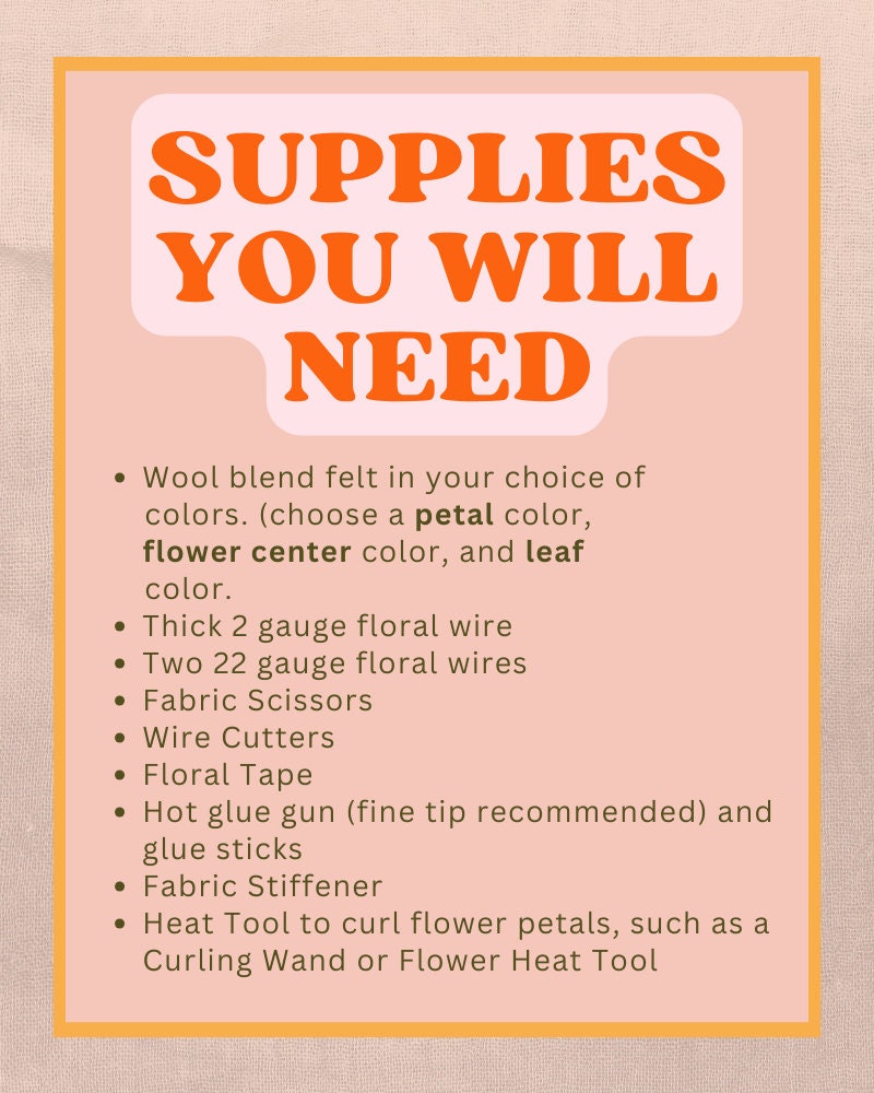 Felt Tulip SVG and PDF Pattern and Tutorial, Digital Download