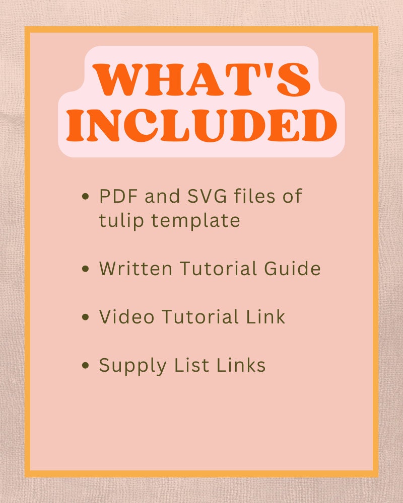 Felt Tulip SVG and PDF Pattern and Tutorial, Digital Download