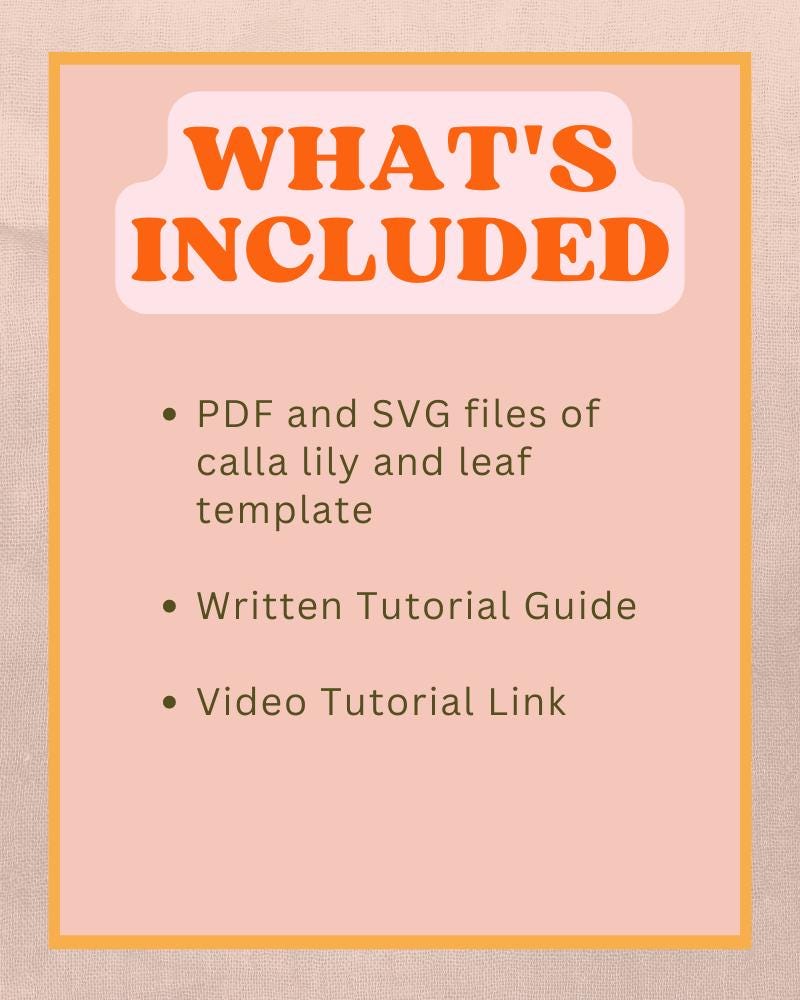 Felt Calla Lilies SVG and PDF Pattern and Tutorial, Digital Download