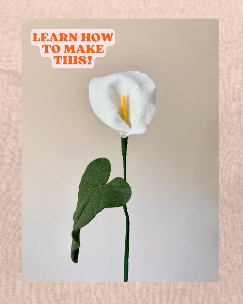 Felt Calla Lilies SVG and PDF Pattern and Tutorial, Digital Download