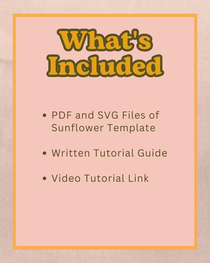 Felt Sunflower SVG and PDF Pattern and Tutorial, Digital Download