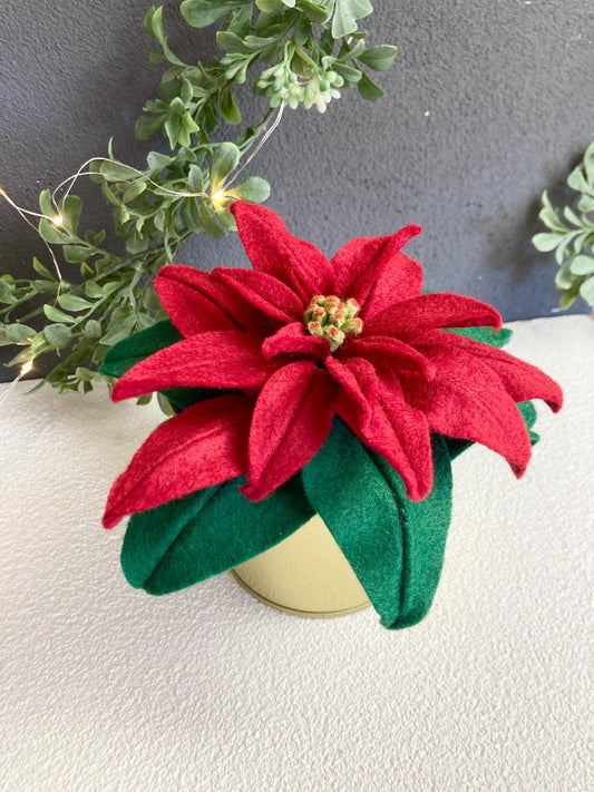 Potted Felt Poinsettia: Handmade Christmas Decor