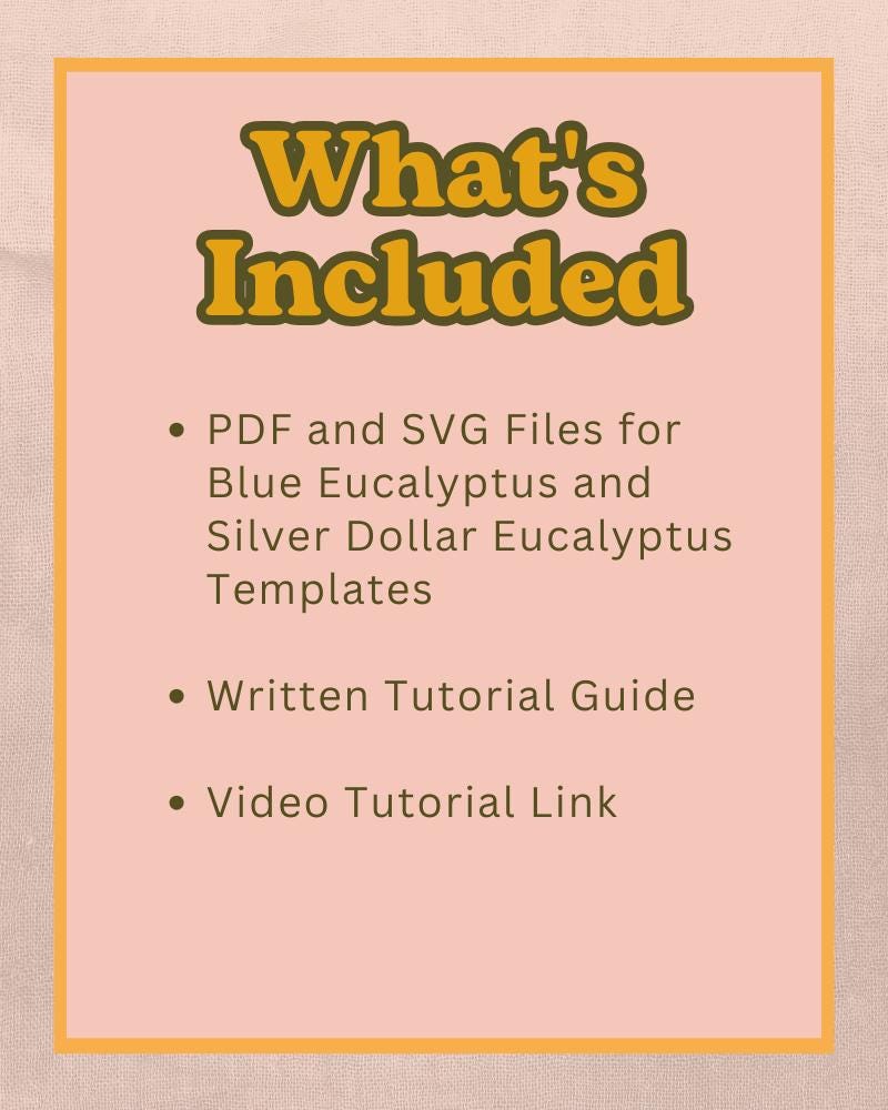 Felt Eucalyptus SVG and PDF Pattern and Tutorial, Digital Download