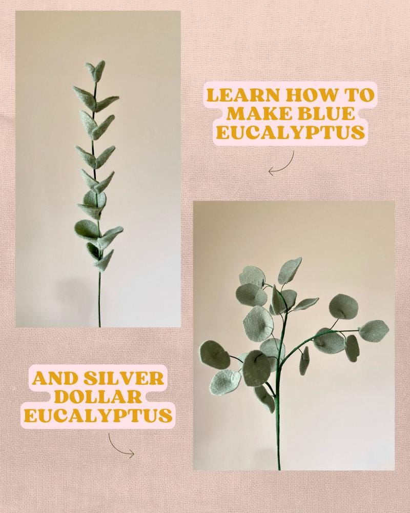 Felt Eucalyptus SVG and PDF Pattern and Tutorial, Digital Download