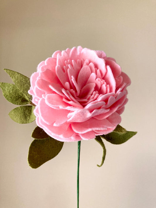 Handcrafted Felt Peony: Wool Blend Flower, Floral Decor