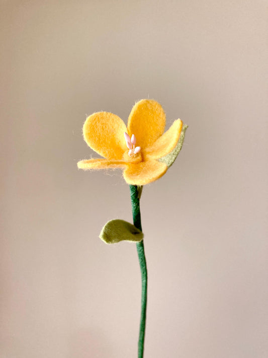Felt Wildflower Stem: Handmade Bouquet Filler