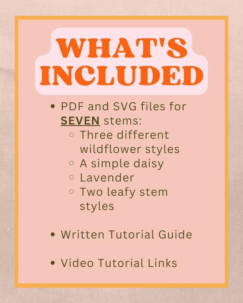Felt Wildflower Bouquet Tutorial, Digital Download, SVG and PDFs Included
