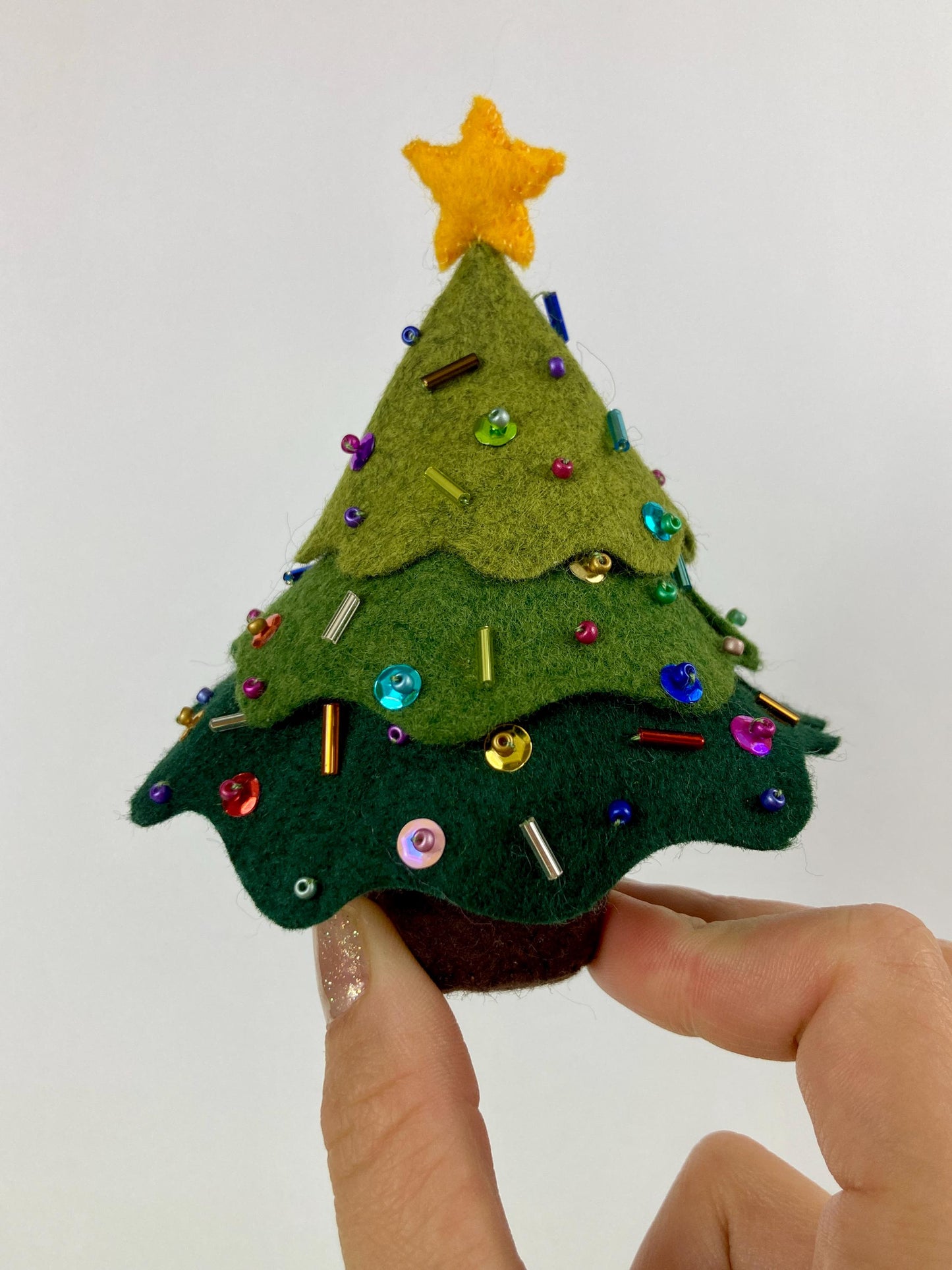 Felt Bejeweled Christmas Trees Pattern and Tutorial, SVG and PDF Digital Download