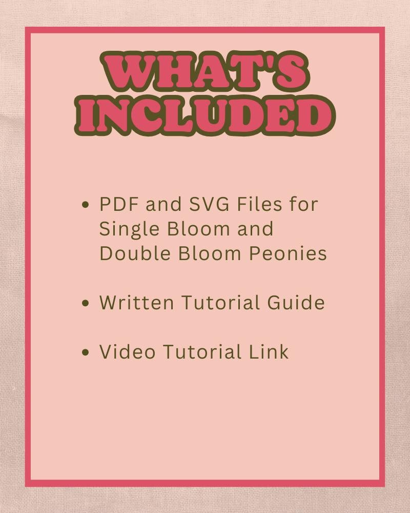Felt Peony Felt Flower Pattern, SVG and PDF Tutorial