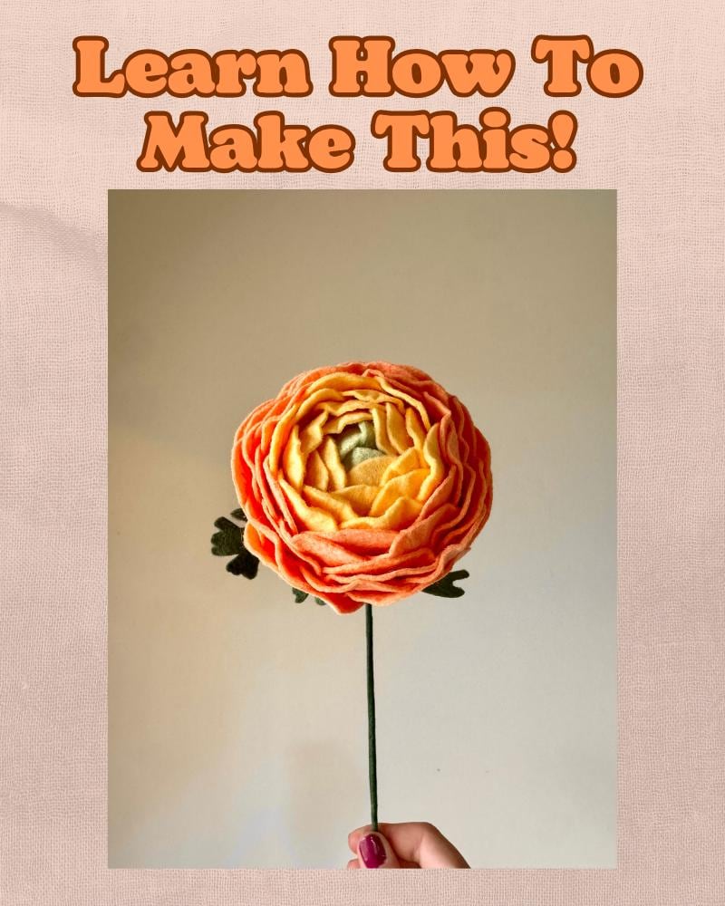 Felt Ranunculus Felt Flower Pattern, SVG and PDF Tutorial
